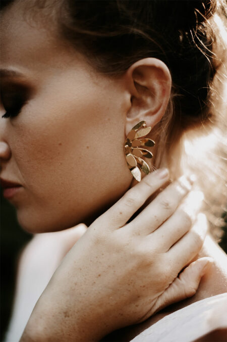 Boucles ailes dorées bijou original inspiré de la nature créatrice limoges