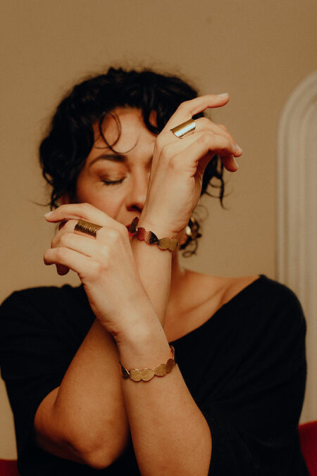 Bracelet doré fabriquée artisanalement Les Aubépines Limoges