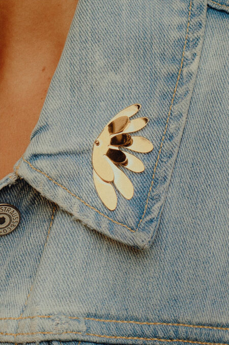 Broche dorée artisanale Les Aubépines Limoges