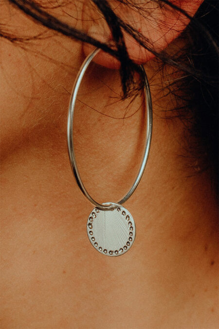 Boucle d’oreille de créateur argentée Les Aubépines Limoges