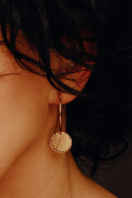 Boucle d’oreille dorée fait main les Aubépines Limoges