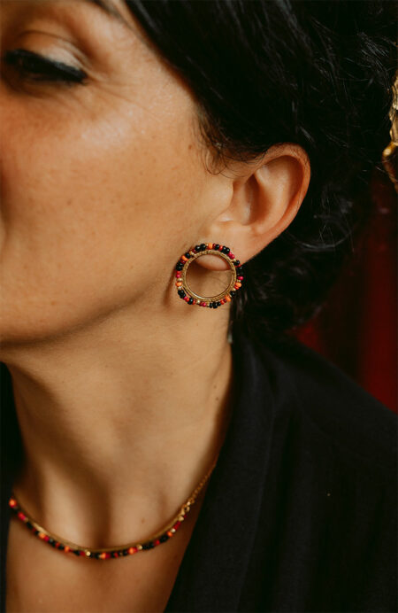 boucles d'oreilles fantaisie avec des perles Les Aubépines Limoges