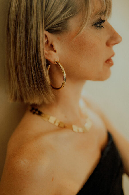 créoles dorées créatrice de bijoux artisanaux Limoges Les Aubépines