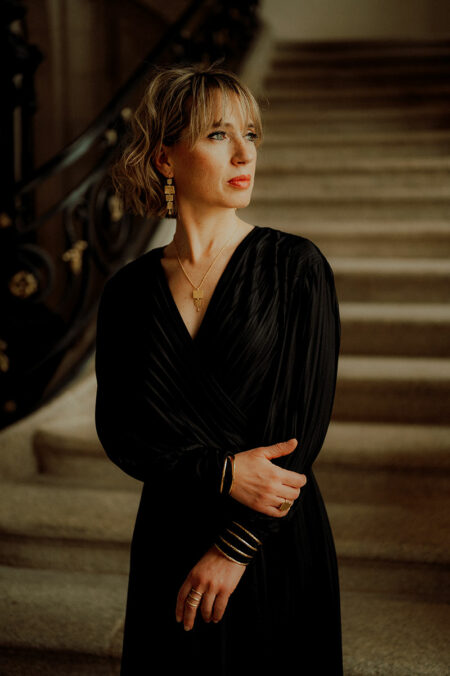 Longues boucles dorées fabriquées main à Limoges, Bijoux les Aubépines