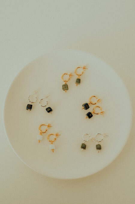 petites créoles avec porcelaine bijou artisanal fabriqué à Limoges Les Aubépines