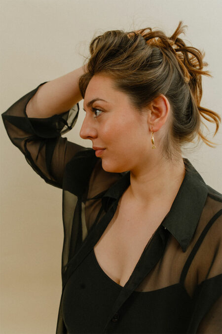 boucles d'oreilles dorées faites main à Limoges. Bijoux haut de gamme Les Aubépines