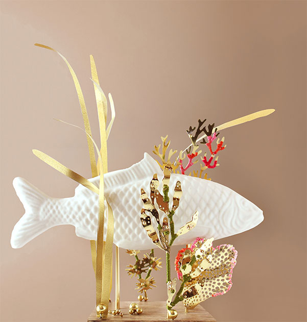 Sculpture de la collab Symbiose entre deux créatrices de bijoux. Les Aubépines - Limoges