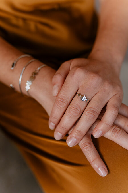 Bracelet type gourmette ajustable argenté artisanale Les Aubépines Limoges