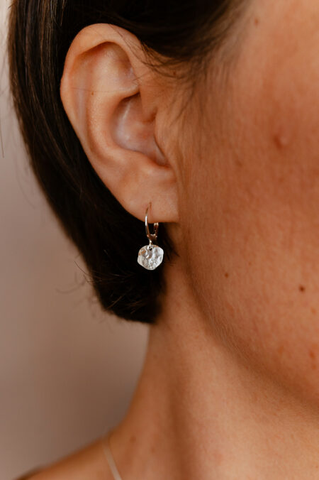 Boucle d’oreille argentée fait main les Aubépines Limoges