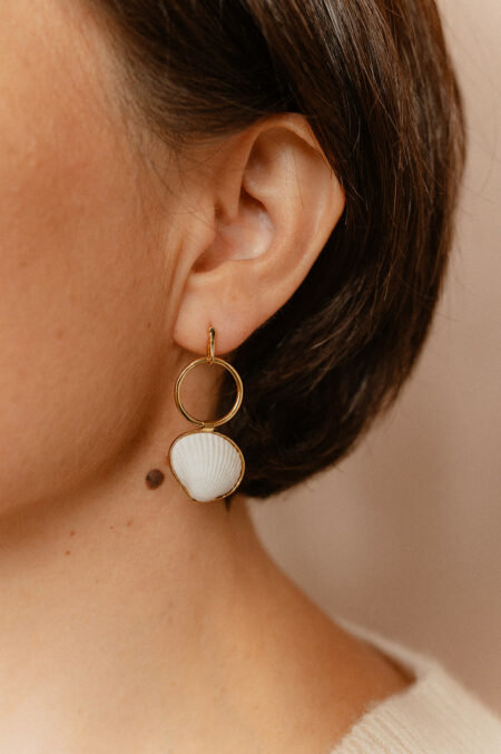 Boucle d’oreille dorée fait main les Aubépines Limoges