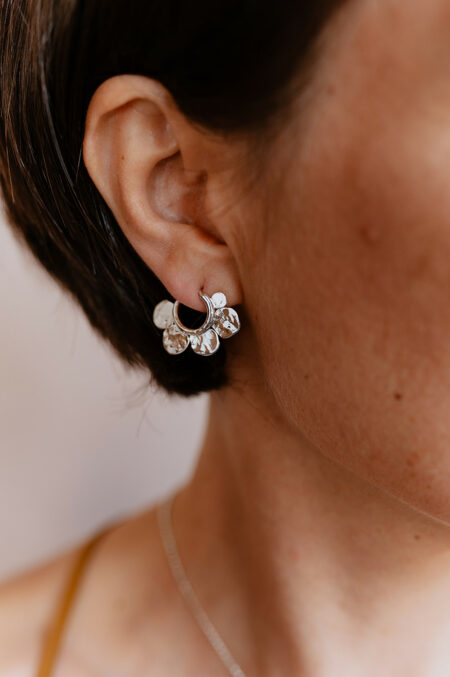 Boucles d'oreilles de créateur argentées Les Aubépines Limoges