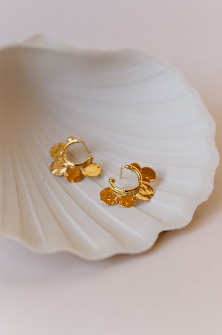 Boucles d'oreilles de créateur dorées Les Aubépines Limoges