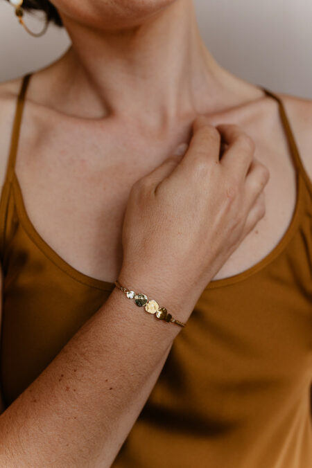 Bracelet type gourmette ajustable doré artisanale Les Aubépines Limoges