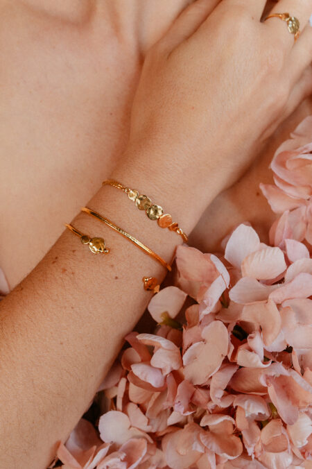 Bracelet type gourmette ajustable doré artisanale Les Aubépines Limoges