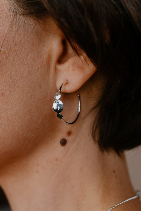 Boucle d’oreille argentée unique Les Aubépines Limoges