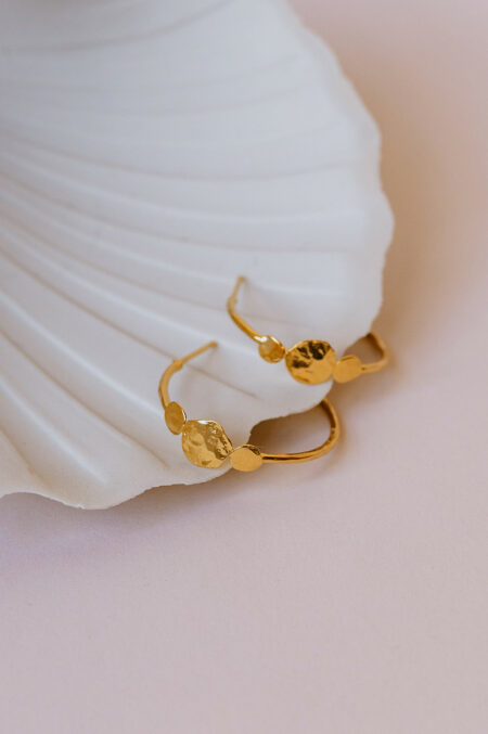 Boucles d’oreilles creoles dorées artisanales Les Aubépines Limoges