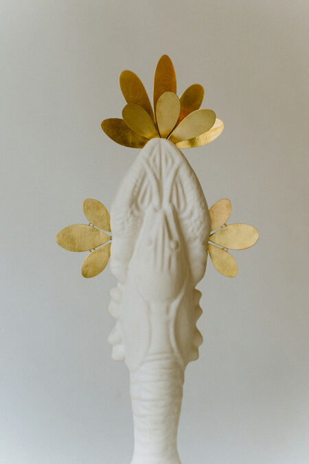 sculpture ecrevisse en biscuit de porcelaine fabriqué main à Limoges, Les Aubépines