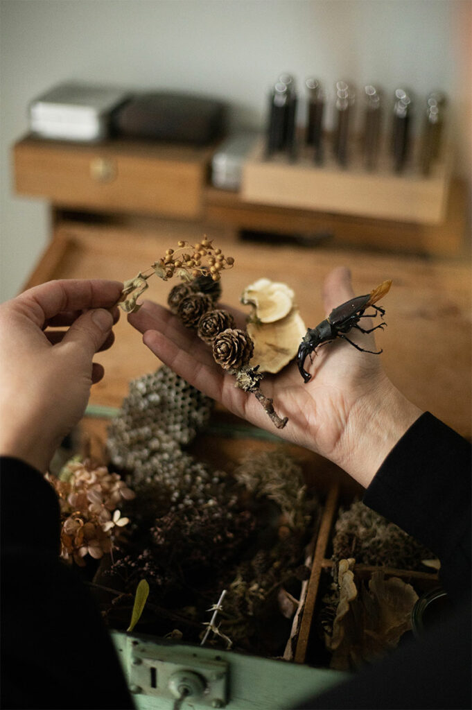 creation artististique inspirée de la nature. fabrication artisanale à Limoges par Agnès Nicot