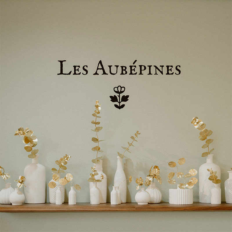 Espace d’accueil de la boutique-atelier Les Aubépines à Limoges, bijoux et sculptures en laiton et porcelaine